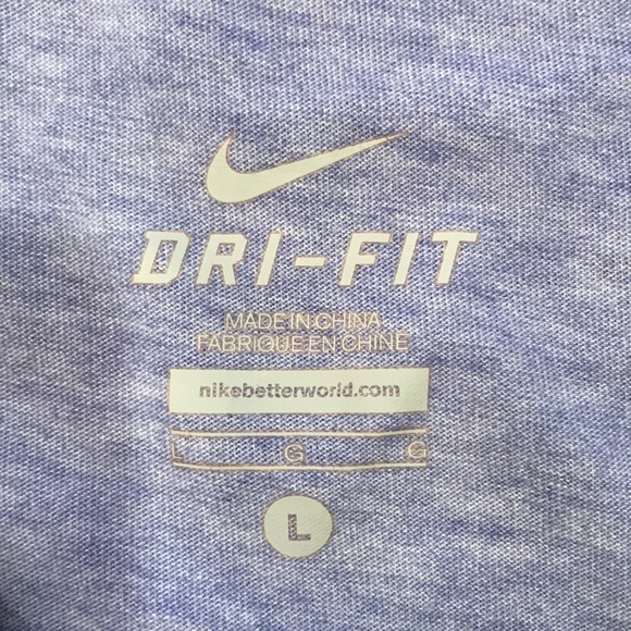 Nike Girls Dri Fit Shirt in Purple w/ Navy Trim - Picture 4 of 6